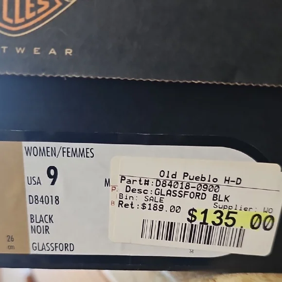 Harley Davidson Black Leather Knee-High Boots with Buckles - Picture 5 of 8